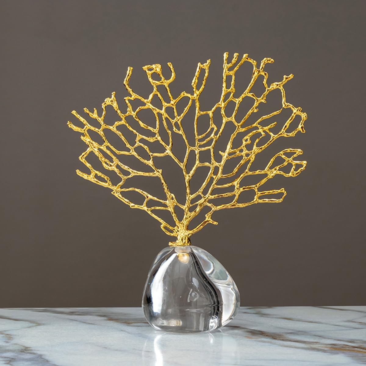 GHKryD statue, Aluminum Alloy Sculpture Coral Reef Statue Art Abstract Ornament for Entryway(Style 3,A)