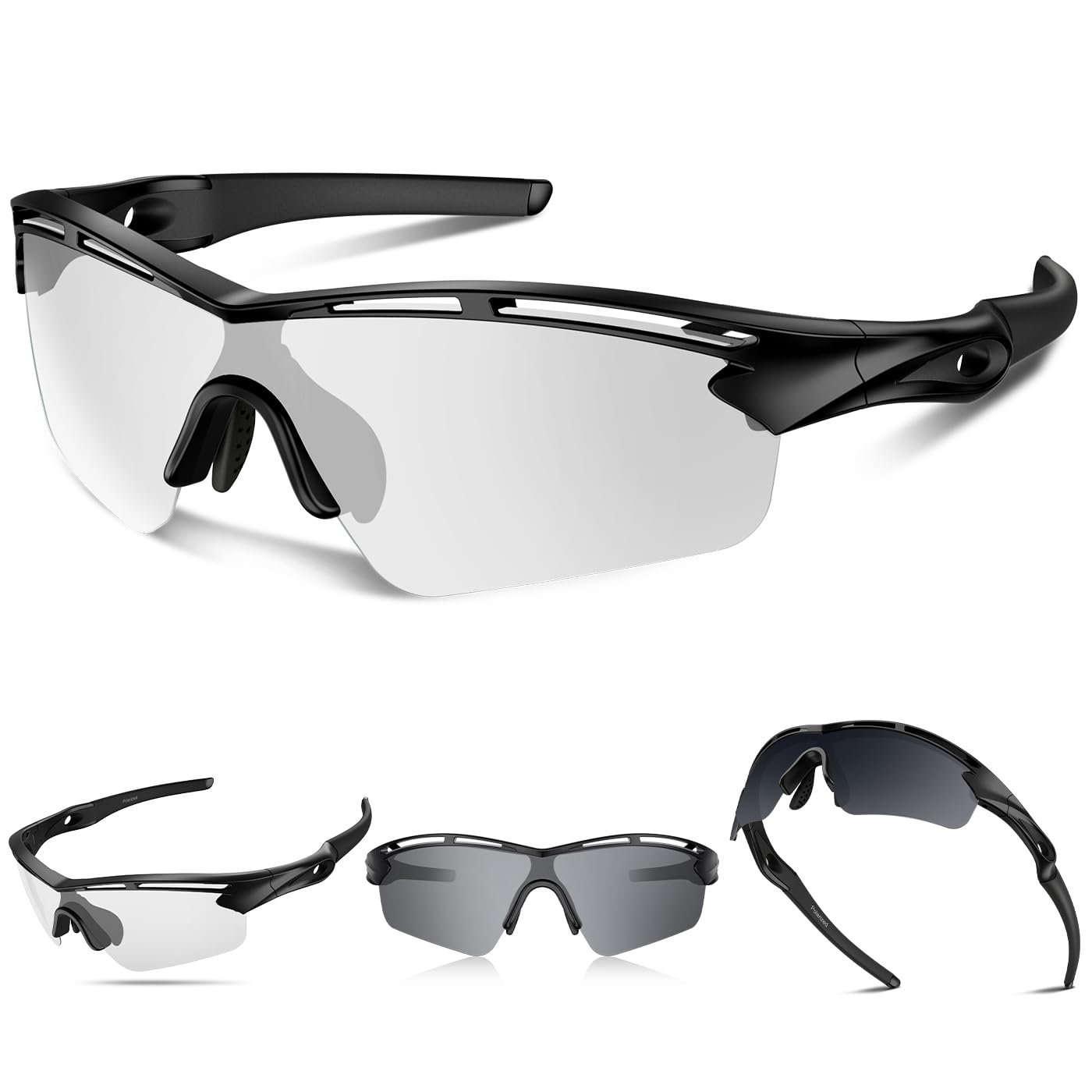 Polarisierte Sport-Sonnenbrille für Herren und Damen, Jugendliche, Baseball, Radfahren, Laufen, Fahren, Angeln, Tennis, Golf, TAC-Motor, UV400, TR90