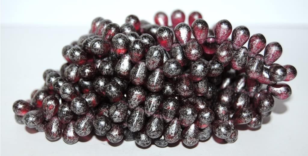 600 pcs Pear Drop Pressed Glass Beads, Black Ab (23980 Ab), Glass, Czech Republic, Size 4 x 6 mm (0.16 x 0.24 in)