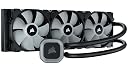 Corsair H150 RGB Liquid CPU Cooler,3x120mm SP RGB ELITE PWM fans, 37 Total individually addressable RGB LEDs, compatible to all modern CPU sockets - GA 1200,115X, 2066, and AM4, iCUE software sync RGB gallery image