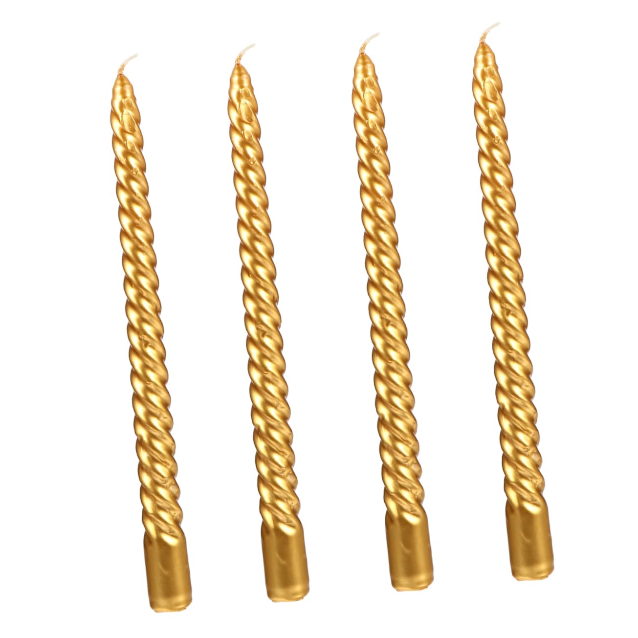Happyyami 4pcs Electroplating Candle Twisted Design for Wedding and Long Burning Smoke and Oil Fit for Candlesticks