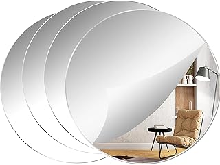 4 Pack 12 Inch Self Adhesive Round Acrylic Mirror, Acrylic Circle Wall M...