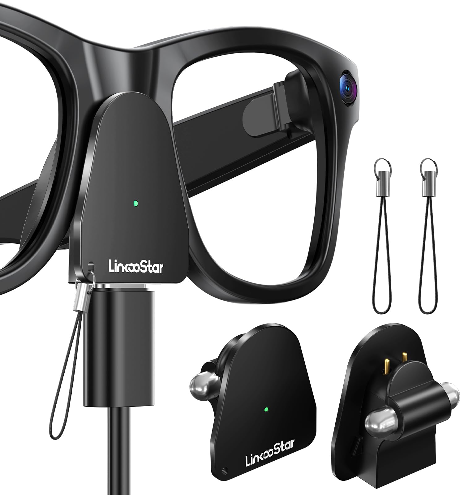 2Pack Adattatore di ricarica per Occhiali Intelligenti Meta Gen 1 & 2, Connettore ricarica portatile USB-C per Wayfarer,Headliner, Skyler & Oakley Meta HSTN,Ricarica sicura e veloce con indicatore LED