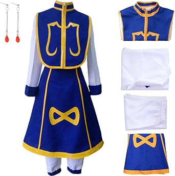 Lmetsky Men Costume Outfit Dress Uniform Blue Long Sleeves Suit Halloween
