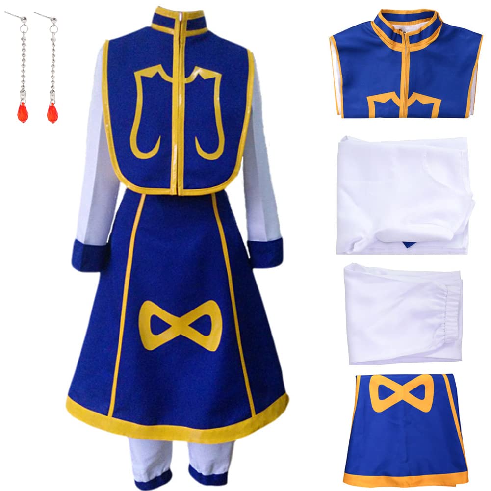 Lmetsky Men Costume Outfit Dress Uniform Blue Long Sleeves Suit Halloween