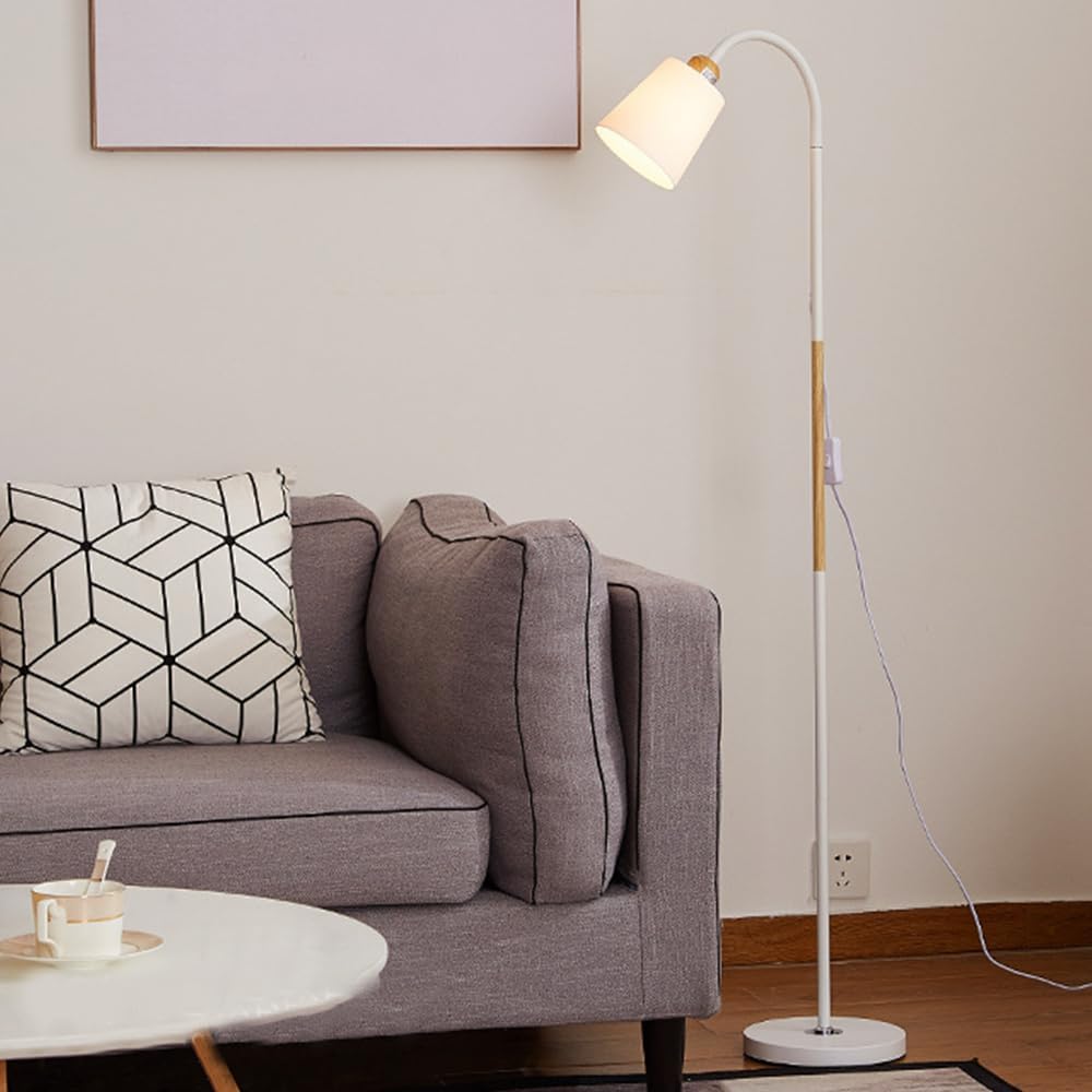 Metal Floor Lamps,3 Color with Adjustable Flexible Gooseneck Standing Lamp,Pole Reading Lamp for Office, Living Room (White Floor lamp)