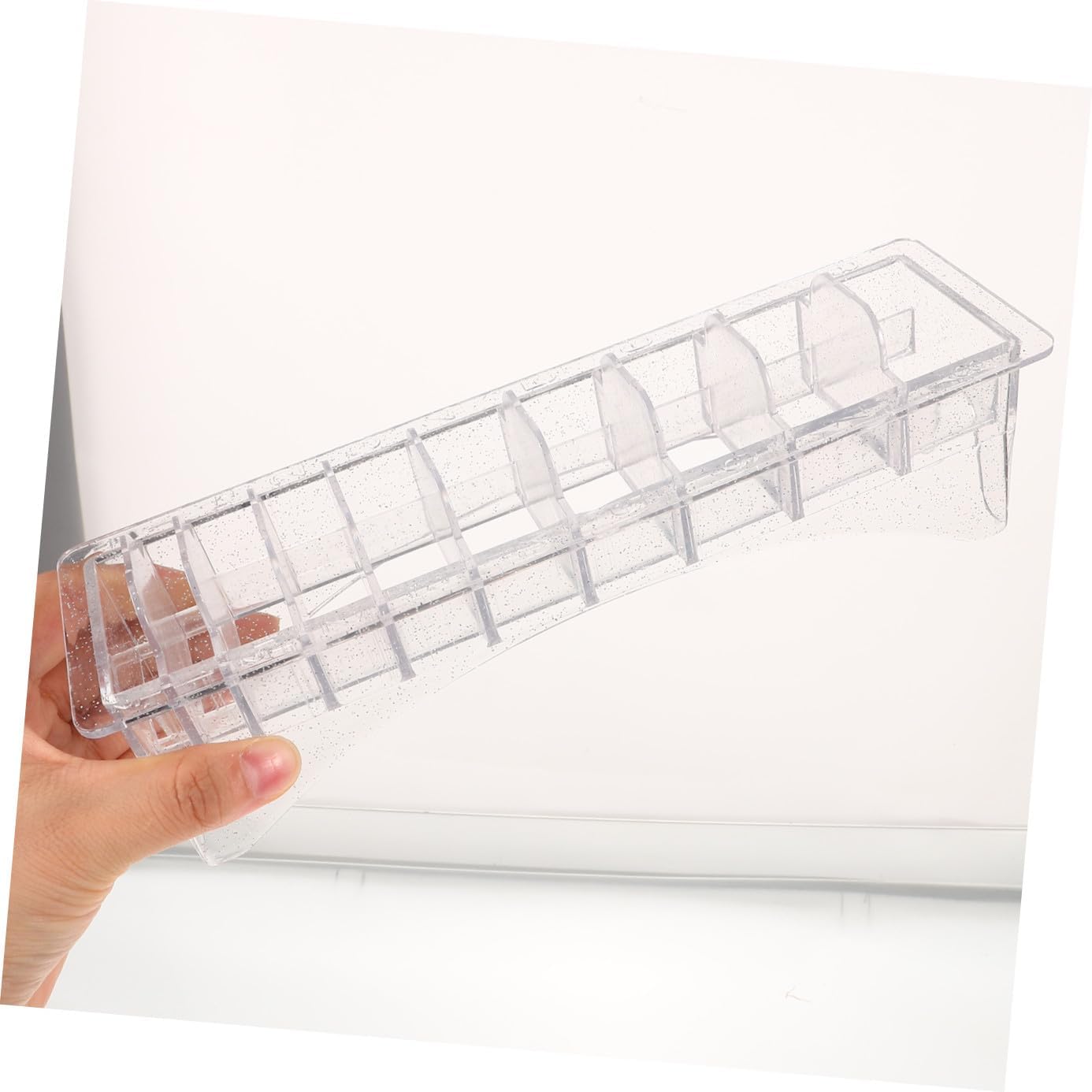 Didiseaon Hair Clipper Guard Holder Case 10 Grids Plastic Organizer for Barber Clipper Guards Compatible Hair Clippers for Professional Use and Storage