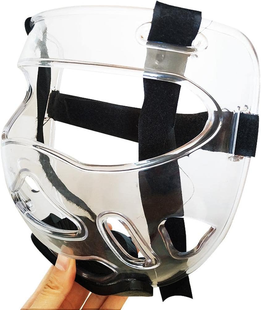Gonetre Taekwondo Headgear Clear Face Guard Protective Helmet AntiScratch Durable Impact Tested with Vents for Boxing Karate Martial Arts Transparent 22cm High 20.5cm Wide