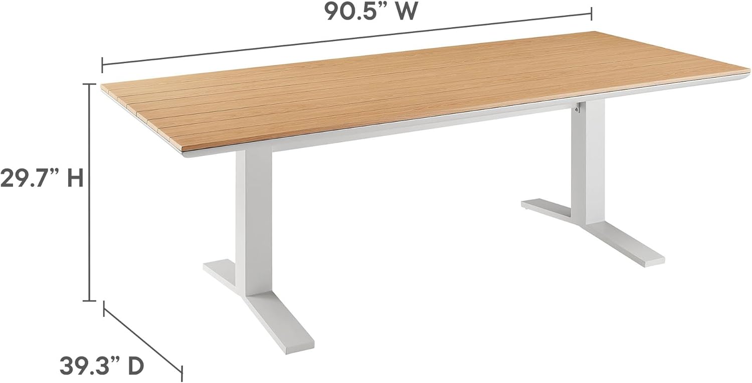 Modway Aeris 9-Piece Outdoor Patio Dining Set in White