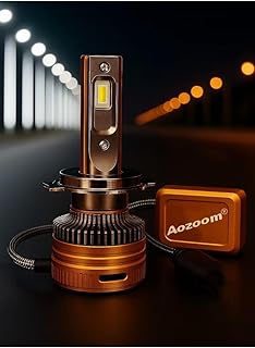 Aozoom LED Headlight Bulb, 120W 120000LM, High & Low Beam, Aluminium Alloy, Turbo Cooling, Waterproof (H1)