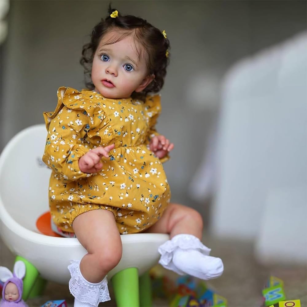Reborn lalka – 56 cm, lalka dla niemowląt, prawdziwe uczucie, realistyczna lalka noworodka, urocza uśmiechnięta, prawdziwe życie, lalki z pudełkiem prezentowym dla dzieci