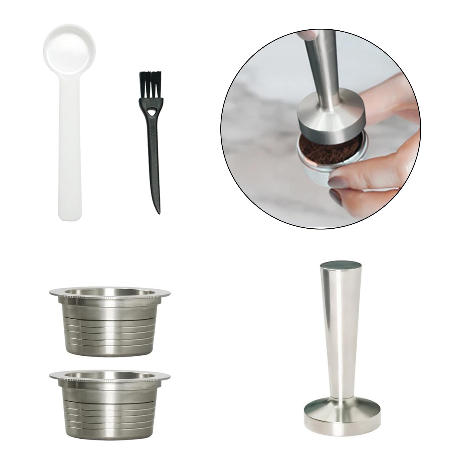 Cáscara de cápsulas de café de acero antioxidante, apta para varias marcas, filtro reutilizable, apto para lavavajillas para frescura, preparación de café molido, cápsulas recargables