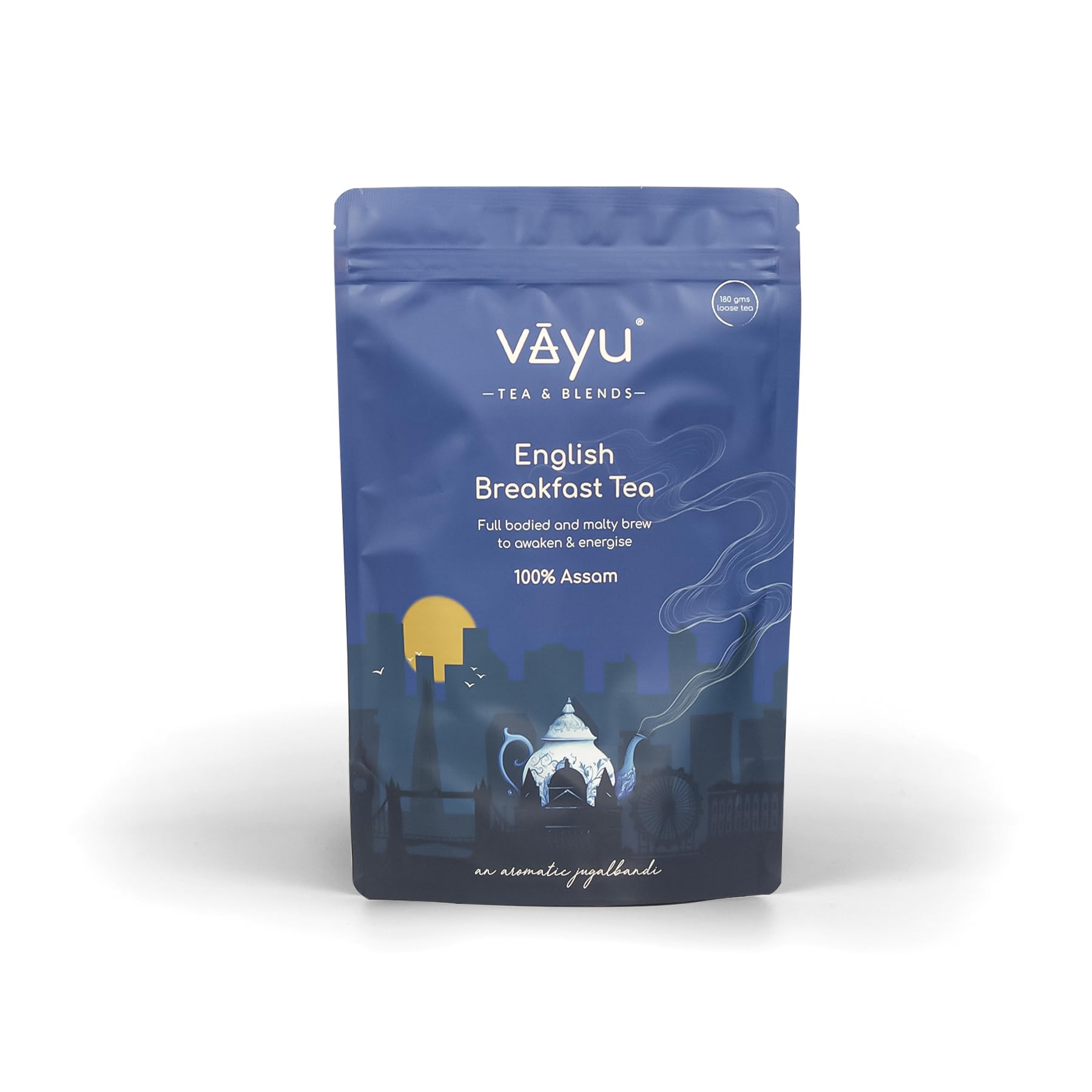 English Breakfast Tea - 180 gm Loose Tea - Premium Assam Black Tea - Rich Blend | Anti-Oxidants | Immunity Booster | 100% Organic Garden Fresh(Pack of 1)