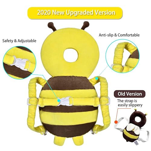 Miniatura 4 de Okydoky Protector de cabeza de bebé y rodilleras para gatear, mochila de seguridad ajustable para la cabeza de los niños pequeños, protección de