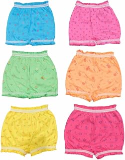Calvero Girls Bloomers with Floral Print, Multicolor Shorts Pack, Soft Cotton Blend Underwear with Elastic Waistband and R... Price In India