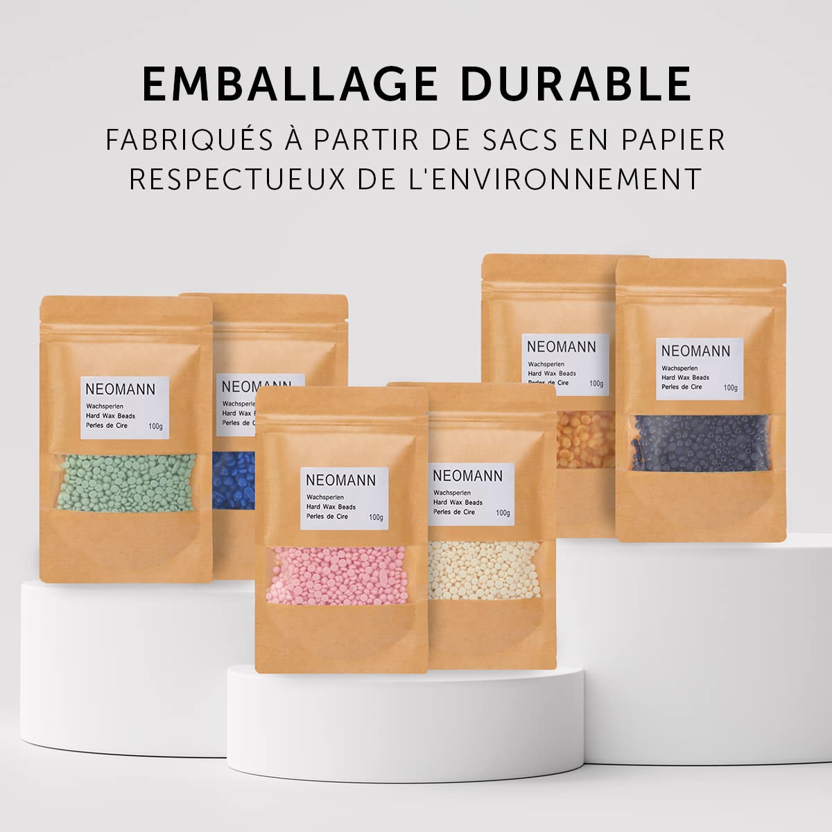Waxer II Appareil Chauffe Cire Épilation - Épilateur Traité au Téflon avec Perles de 600 g, 30 Bâtonnets, pour le Corps - Machine d'Épilation à Cire Chaude