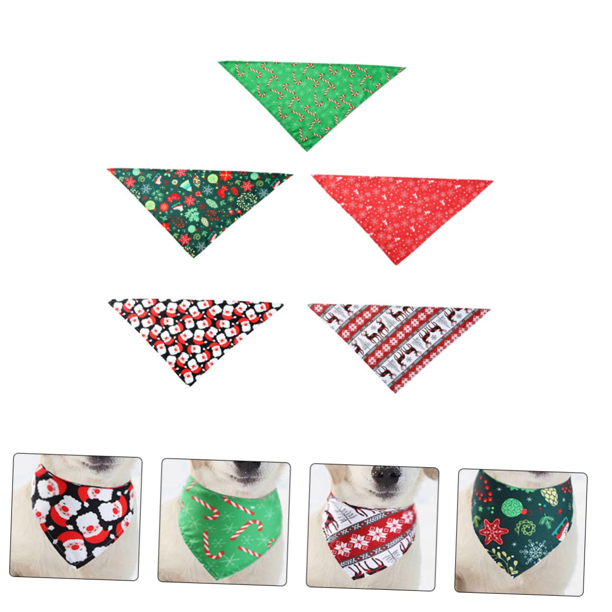 POPETPOP 10pezzi Bandana Triangolare Natalizia per Domestici Scarf per Design Festivi Accessorio per e Celebrazioni Natalizie