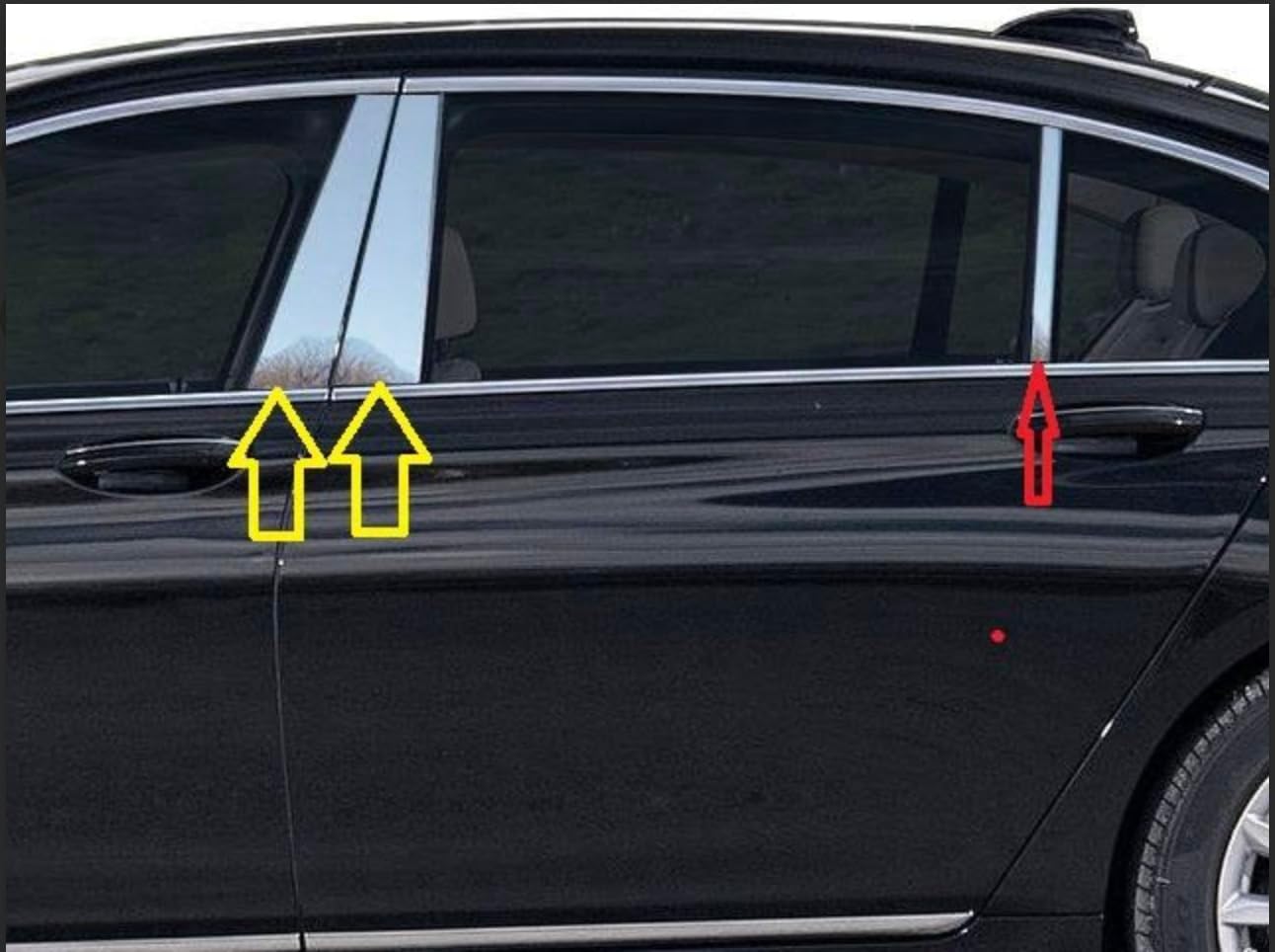 Exterior Stainless Steel Pillar Posts Trim Cover Accessory Side Panels Pillars Post Set Compatible with fits Designed to fit for 2023 2024 2025 Cadillac CT5 CT 5 CT-5 Sport Luxury Premium V Series