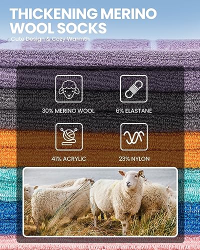OutdoorMaster Kids Ski Socks, 2/3-Pack Merino Wool Compression Thermal Socks with Boys & Girls, Over The Calf Non-Slip Cuff2
