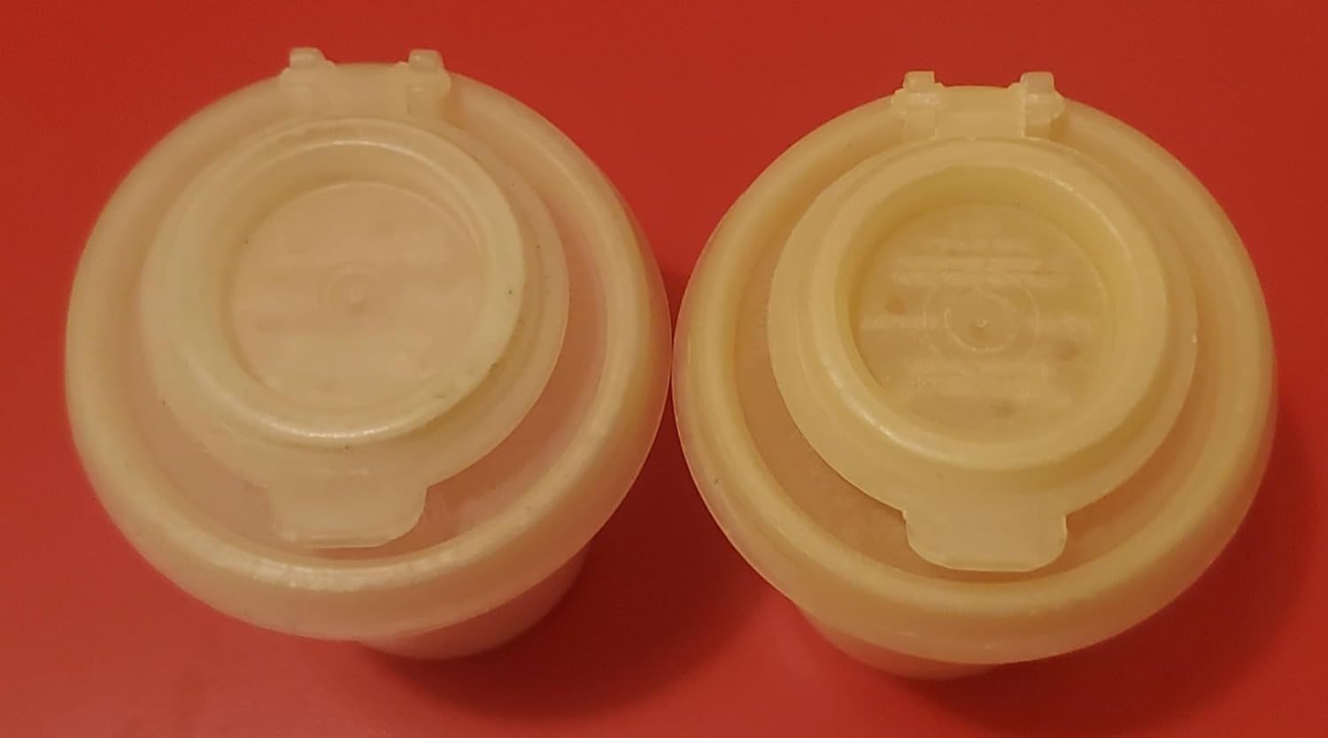 Tupp Mini Midget Salt and Pepper Shakers 2 Ounce Shear & Yellow - Shear Seals