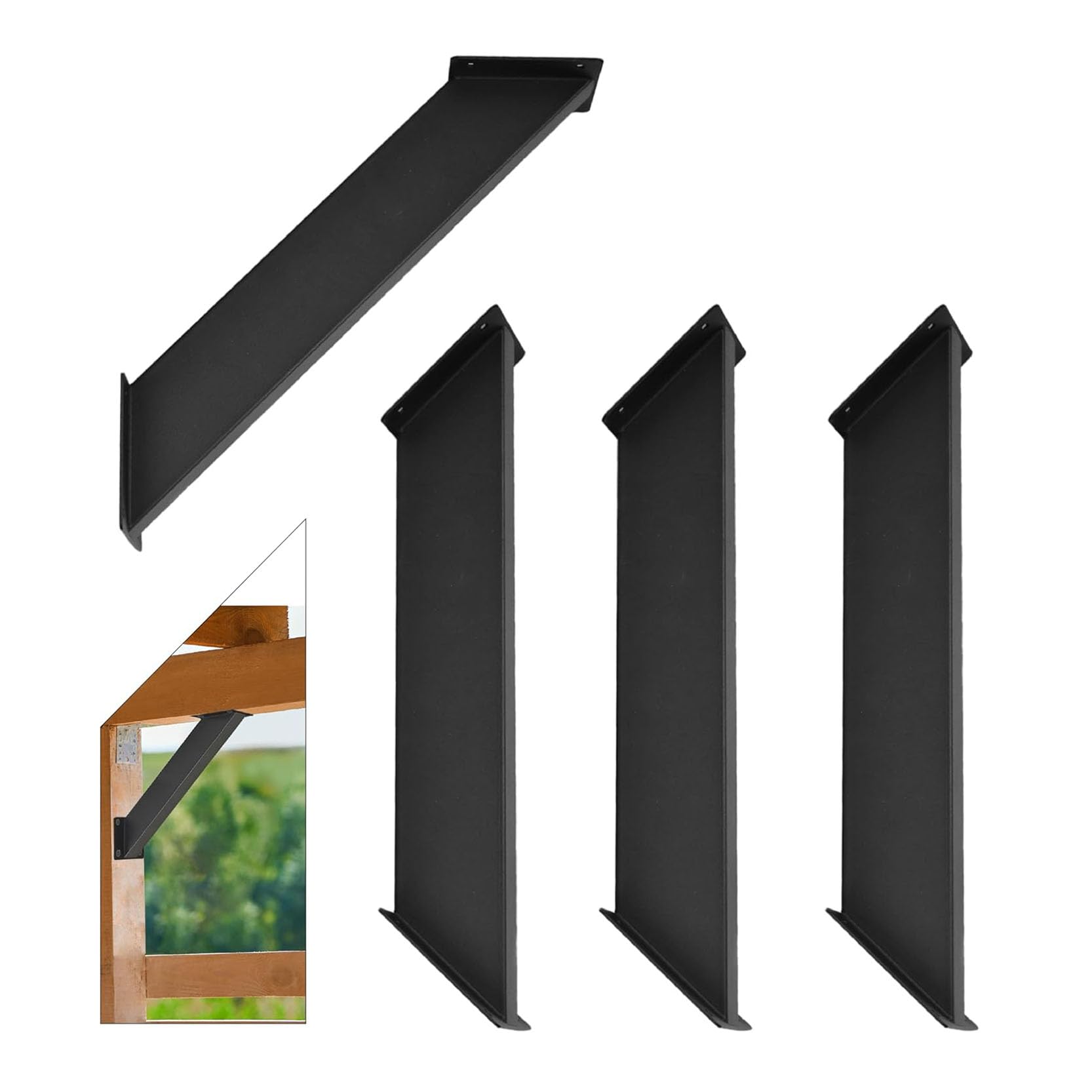 LQSYBHD 45° Angle Support Brackets Heavy Duty Connector Corner Brace Inside Joint 45 Degree Corner Brace for Wood Post and Beam Desk Edge Pergola Gazebo DIY Kit(Size:4pcs)