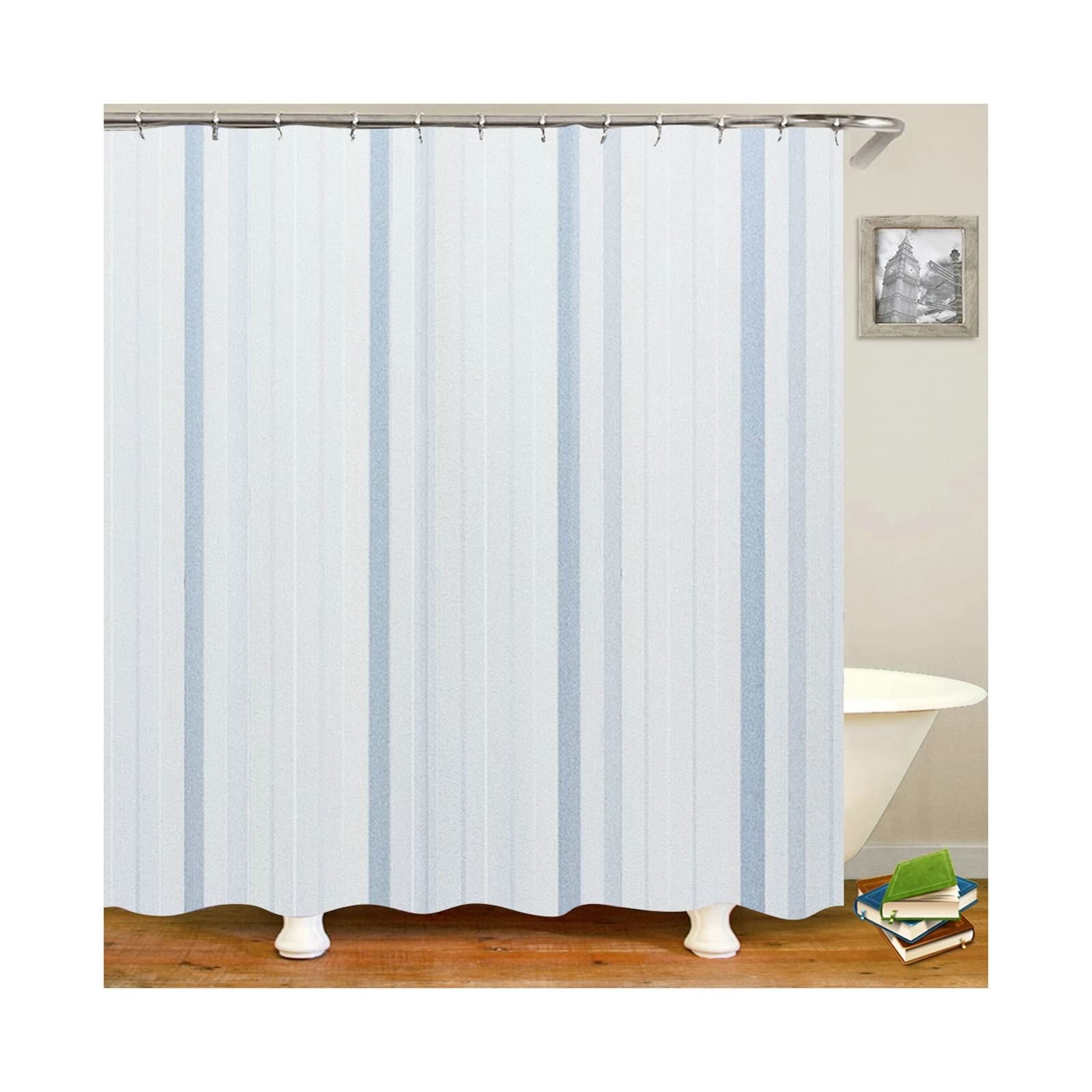 Rideau de douche 180x200cm imperméable en polyester anti-éclaboussures