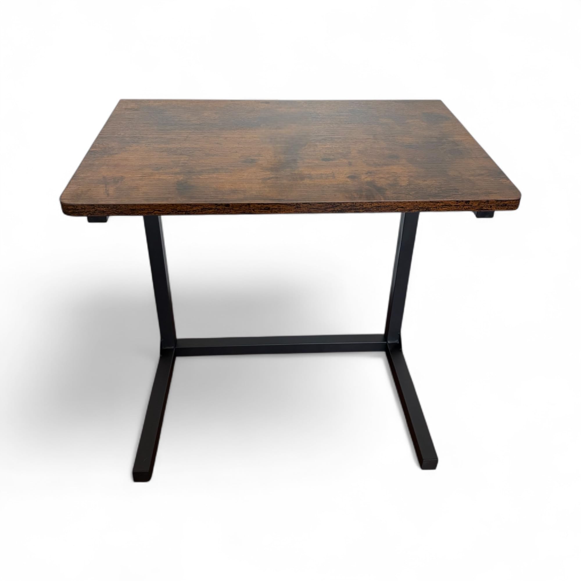 Mesa Auxiliar C en C de Sofá Ajustable en Altura, Mesa para Portátil para Sofá y Cama, Marrón Rústico