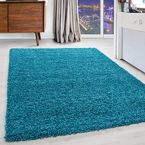Carpettex Hochflor Teppich Wohnzimmer Shaggy Flokati Teppich Modern Einfarbig Kleiner 65 x 130 cm...