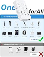 Vista 2 de VINTAR - Convertidor de voltaje de viaje de 220 V a 110 V, convertidor de voltaje de onda sinusoidal pura de 600 W de EE. UU. a Europa, adaptador