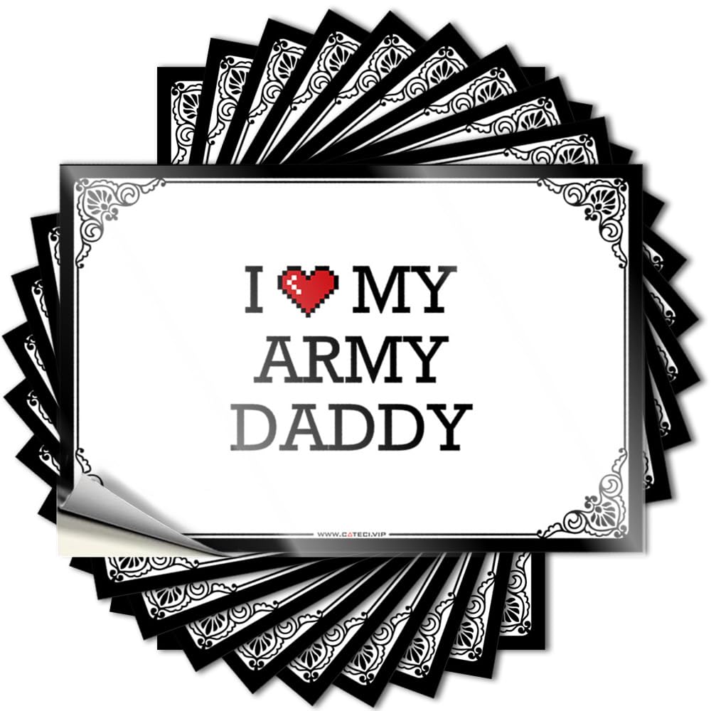Back Yard Decorations Sticker - Crazy Items Hat I Love My Army Daddy(12X18CM)
