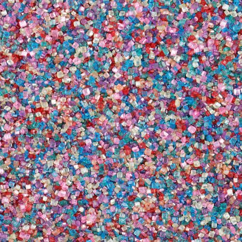 Image of Rainbow Sanding Sugar Sprinkles, 4.6 oz Edible Colorful Sugar Crystals for Baking Topping, Cupcakes, Cookies, Ice Cream & Cake Decorating, Wedding Party Birthday Christmas Holiday Supplies