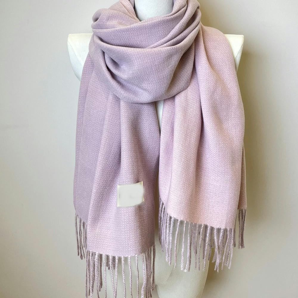 SYJYM Bufanda de Dos Colores de Doble Cara, Chal con borlas de Cachemira de imitación básico Simple, protección para el Cuello Unisex a Prueba de frío para otoño e Invierno