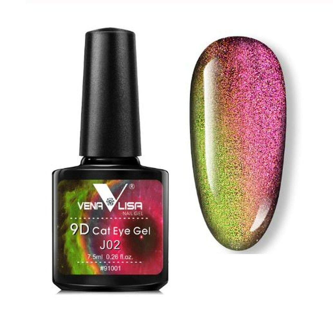 Venalisa 9D Cat Eye Nail Gel Polish from BELLE GAGA™ Galaxy Cateye UV/LED Soak Off 7.5ml 9D Art Polish UV LED Gel Nail polish (J02)-picture-55