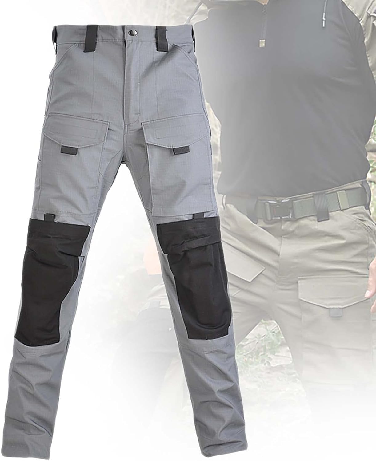 Kurtka Taktyczna Terenowa, Wodoodporna I Ripstop | Wiele Kieszeni, Dopasowany Krój, Odpowiedni Do Jazdy W Trudnym Terenie, ćwiczeń Wojskowych (Gray Pants Medium)