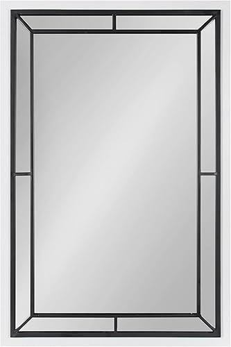 Miniatura 6 de Kate and Laurel Audubon - Espejo de pared rectangular moderno, 24 x 36 pulgadas, color blanco, espejo costero para pared