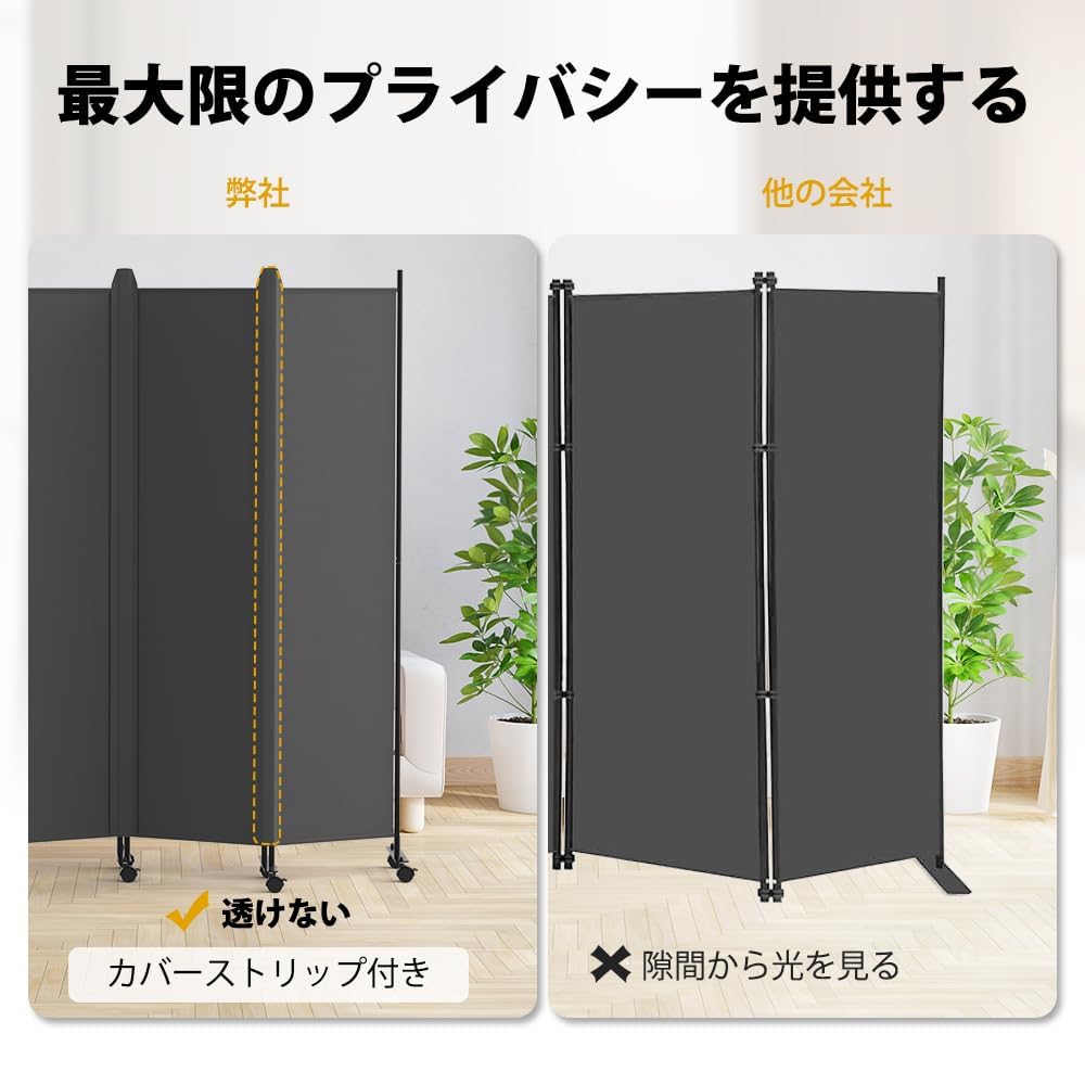 Amazon｜HIDODO パーテーション 6連タイプ間仕切り 高さ178cm 幅302cm