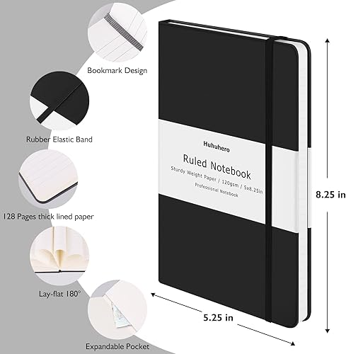 Miniatura 3 de Huhuhero Lind - Diarios para escribir, cuadernos de papel grueso de alta calidad de 4.23 ozm de tapa dura para trabajo, negocios, toma de notas,