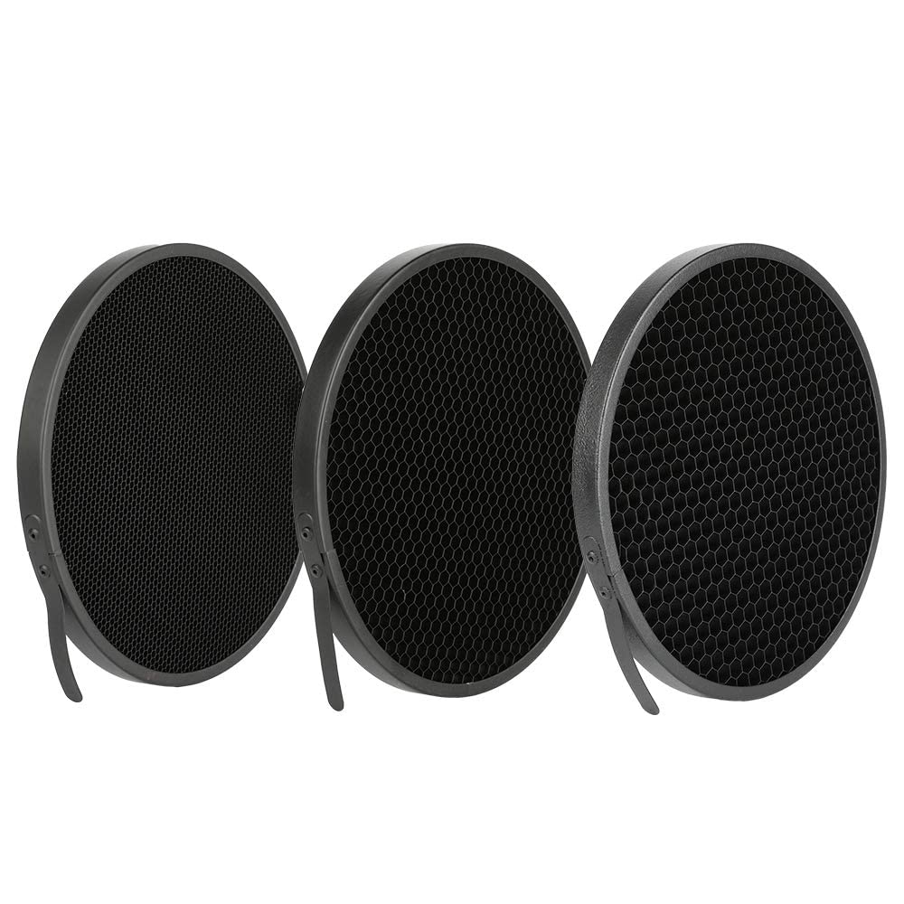 eWINNER Photography Honeycomb Grid 20°/40°/60° Compatible for 7" Bowens Mount Photography Studio Strobe Flash Light Speedlite Standard Reflector