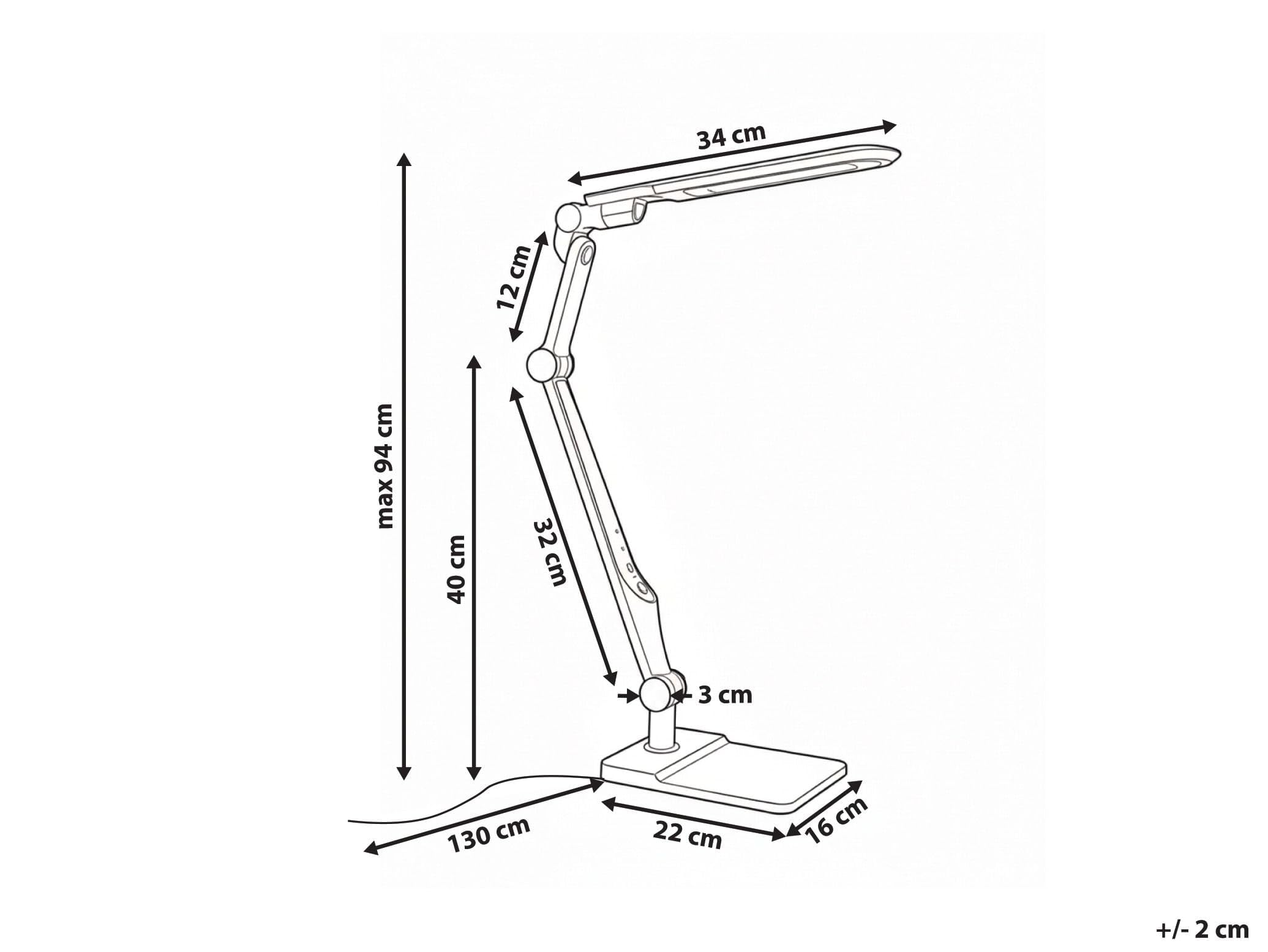 Beliani Schreibtischlampe LED schwarz verstellbar dimmbar modern für Homeoffice Pegasi