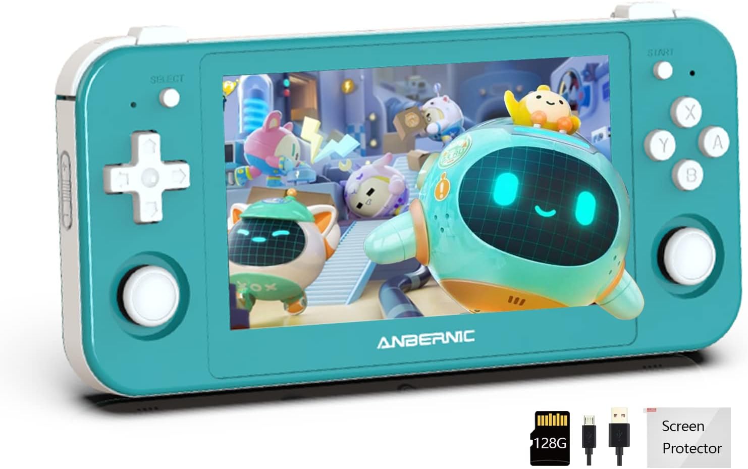 RG505 Android 12 Handheld Game Console, 4.95-inch OLED Touch Screen, Unisoc Tiger T618, 128GB TF Card, 3170+ Games