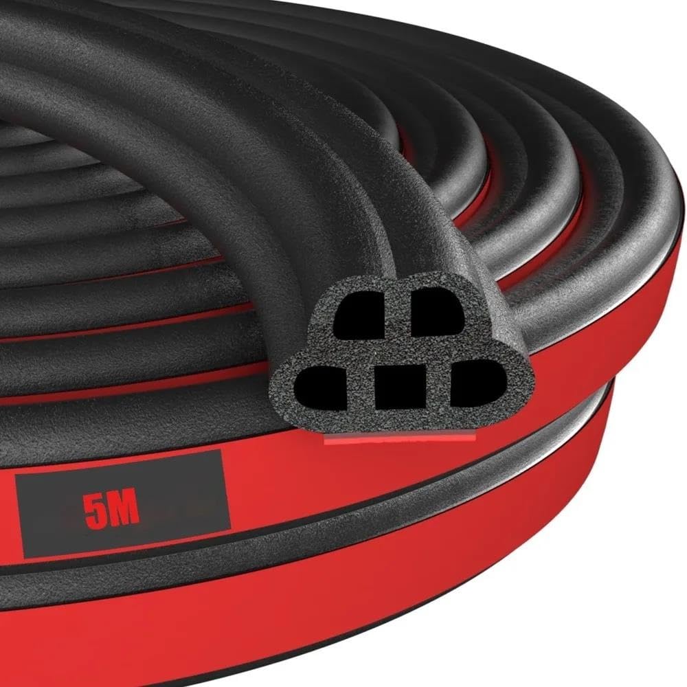 Liangyimei 10M 3-Layer Car Weather Stripping Soundproofing Dustproof Hood Sealing Strip Rubber 5M Trunk Seal Automobiles Liangyimei(10M)