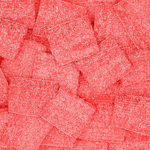 Image of Bebeto Sour Strawberry Licorice Belts Bite Size - Colorful Sour Chewy Candy Belts for Kids & Adults | Party & Cake Decoration - 2lbs Bulk Size Candy by Kervan (Strawberry)