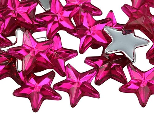 Miniatura 10 de Allstarco - Adornos de diamantes de imitación de estrella de 0.59 pulgadas (0.591 in), gemas de plástico acrílico con parte trasera plana para