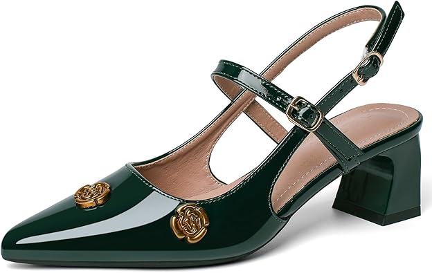 Heels for Women Block Chunky Platform High Heels Closed Pointed Toe Ankle Strap Dressy Comfortable Formal Dress Pump Shoes