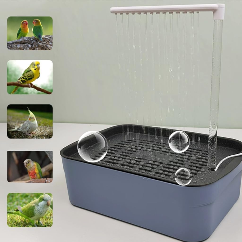 Parrots Bathing Tub, Auto Pumping Bird Fountain, Adjustable for Bird Pet