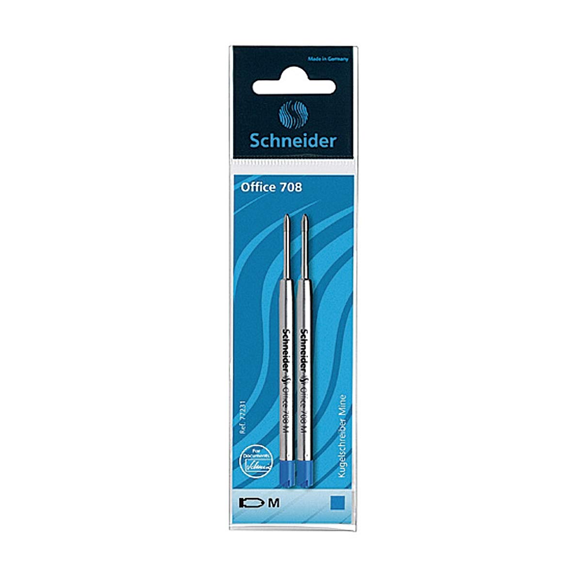 Schneider 50-77231 Kugelschreiber-Minen 708, System Parker, blau (20 x 2er Pack)