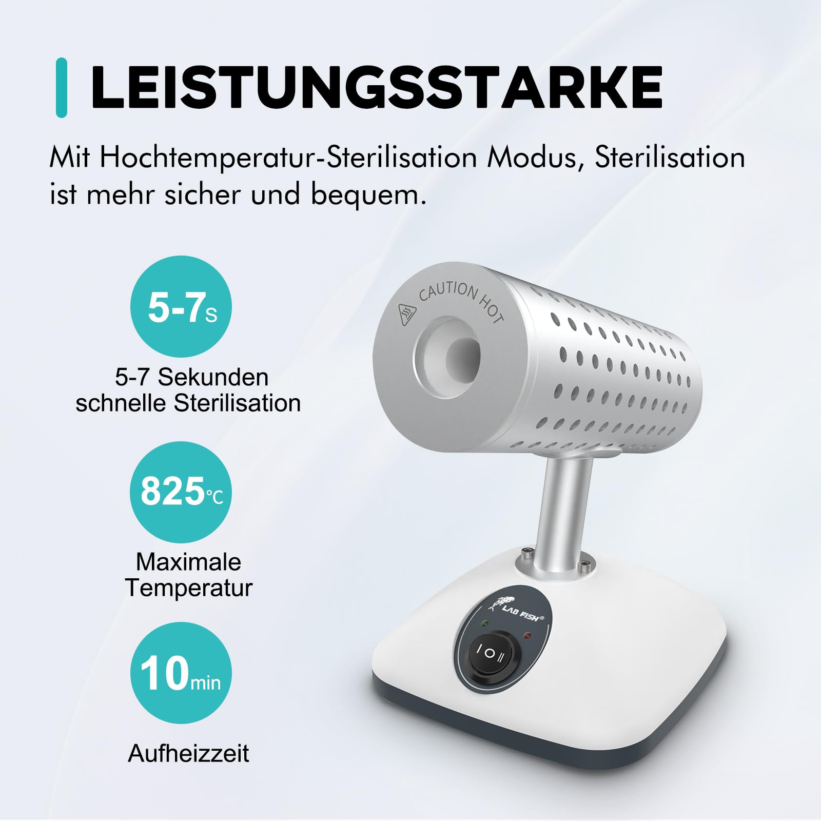 LABFISH Infrarot Sterilisator Skalpell Sterilisatoren 825°C Impfösen-Sterilisator für Labor Mykologie Werkzeuge 150W