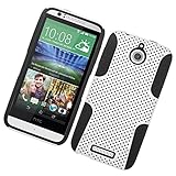 Eagle Cell Hybrid TPU Mesh Protective Case for HTC Desire 510 - Retail Packaging - Black/White