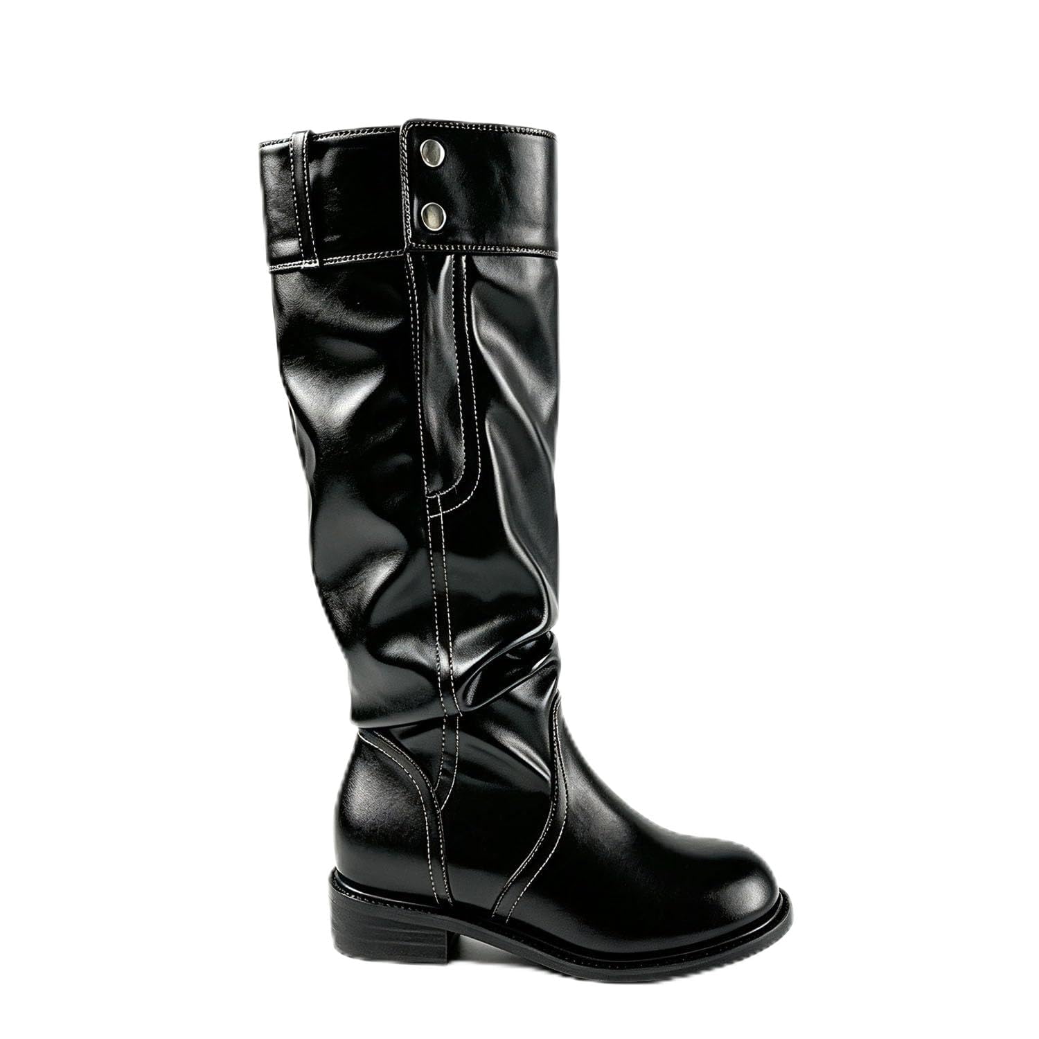 Botas Caballerizas Altas Mujer Efecto Caído Slip On