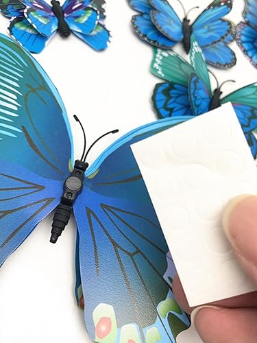 Miniatura 3 de Imanes de mariposa 3D de PVC para nevera, imanes de nevera, calcomanías de pared con imán para decoración de pared, decoración artística,